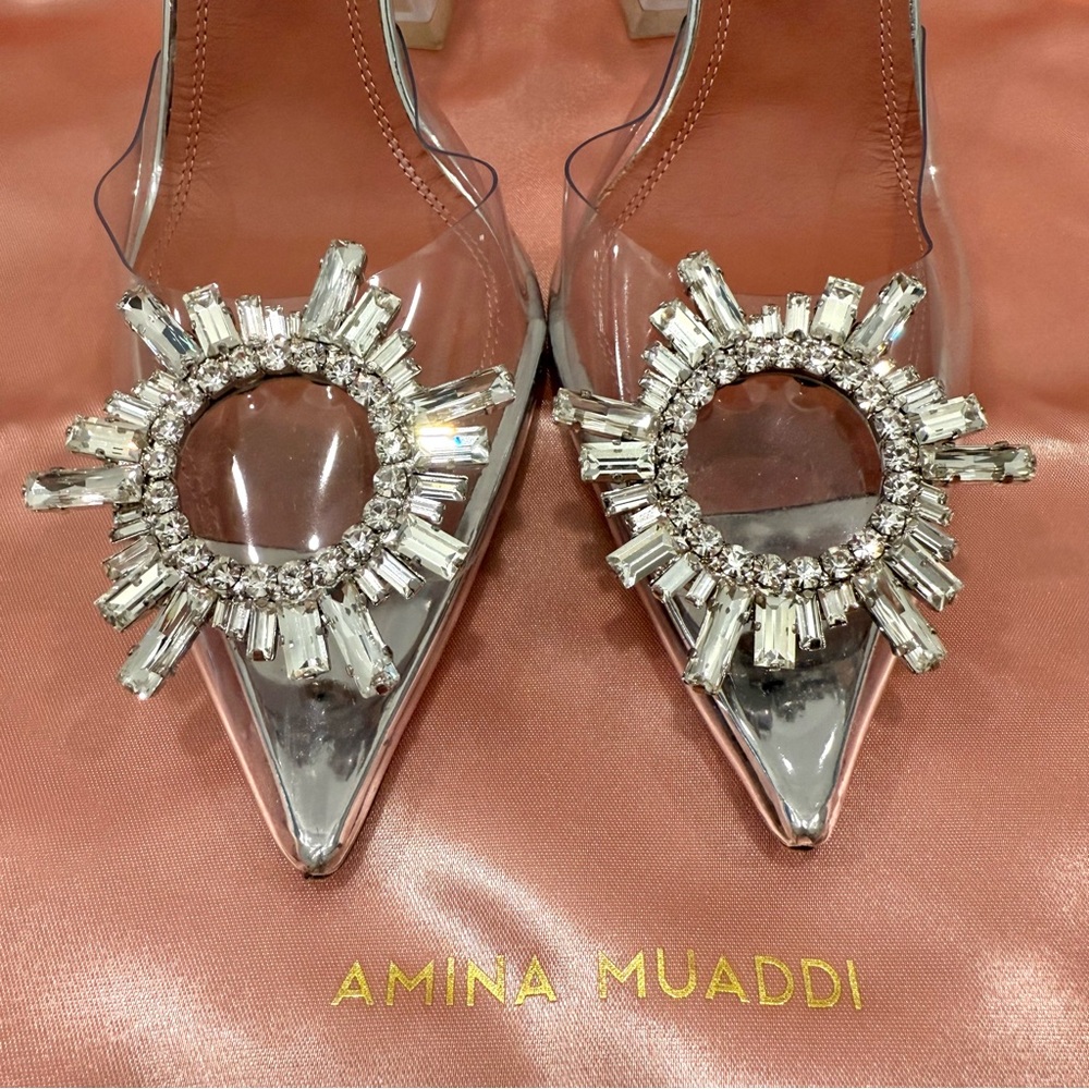 AMINA MUADDI Begum Glass sling heels - Picture 3 of 7